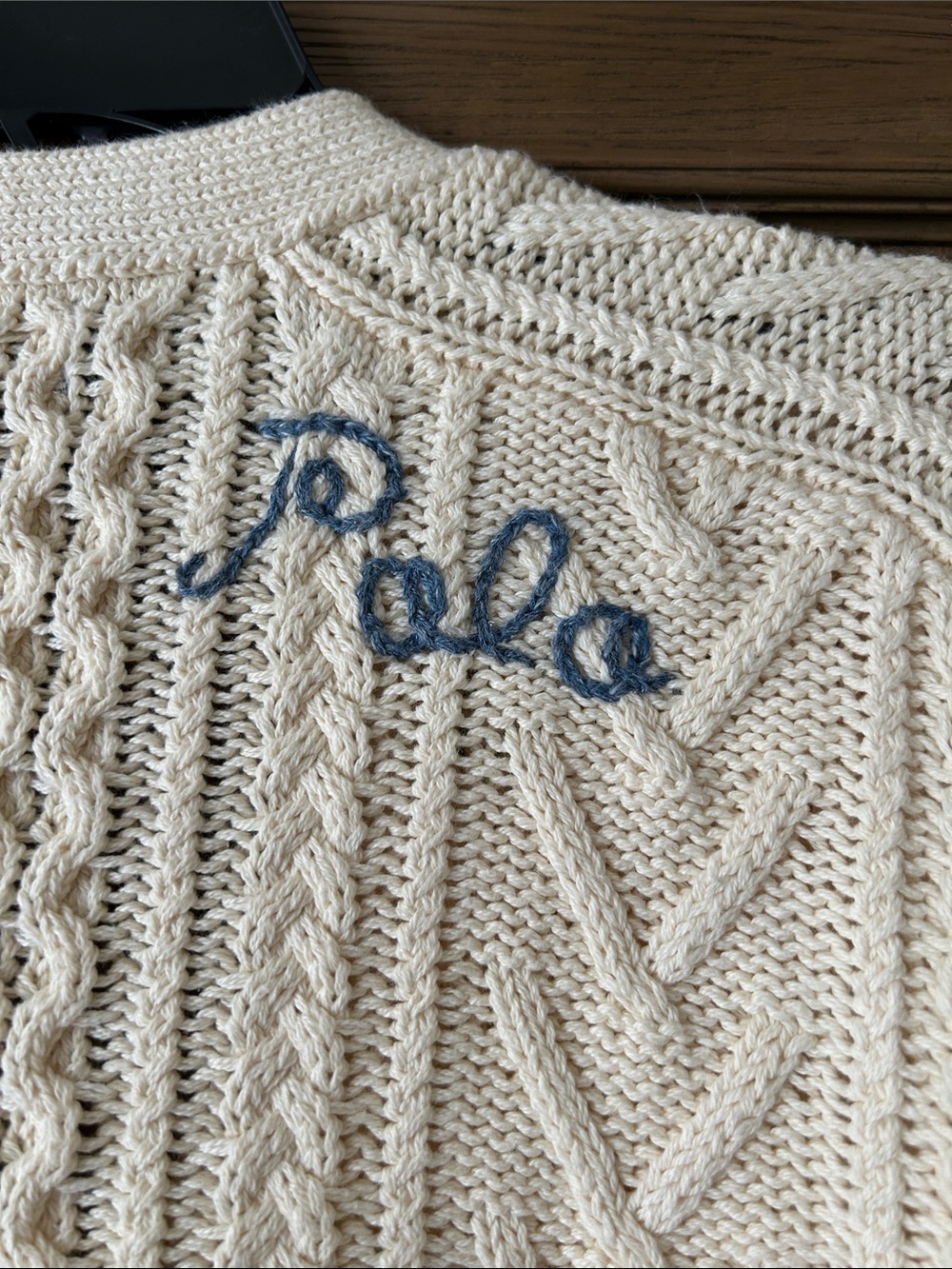 Rare Polo Ralph Lauren Women’s Cotton Cable Patchwork Cardigan Pockets Elbow M - Picture 8 of 14